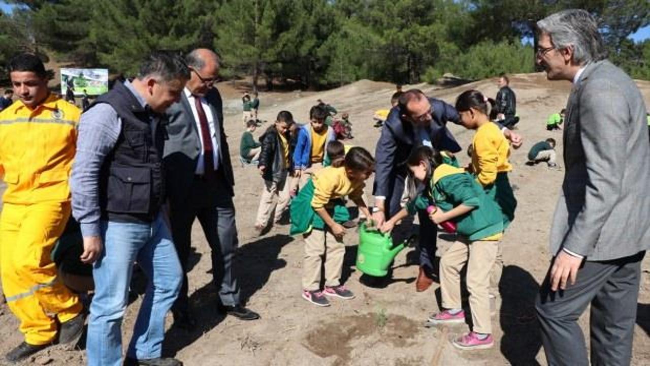 Pozantı'da öğrenciler fidan dikti