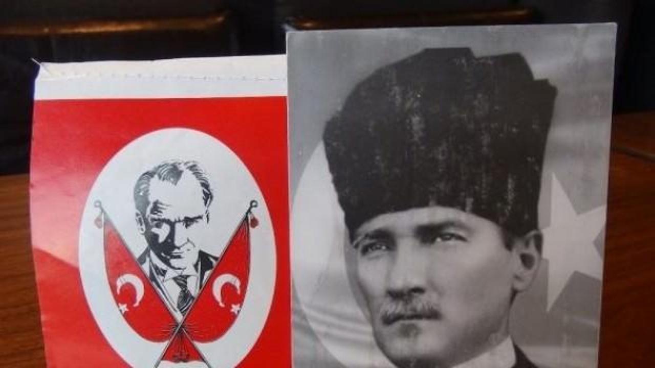 Atatürk portresiyle para toplayan şahsa gözaltı
