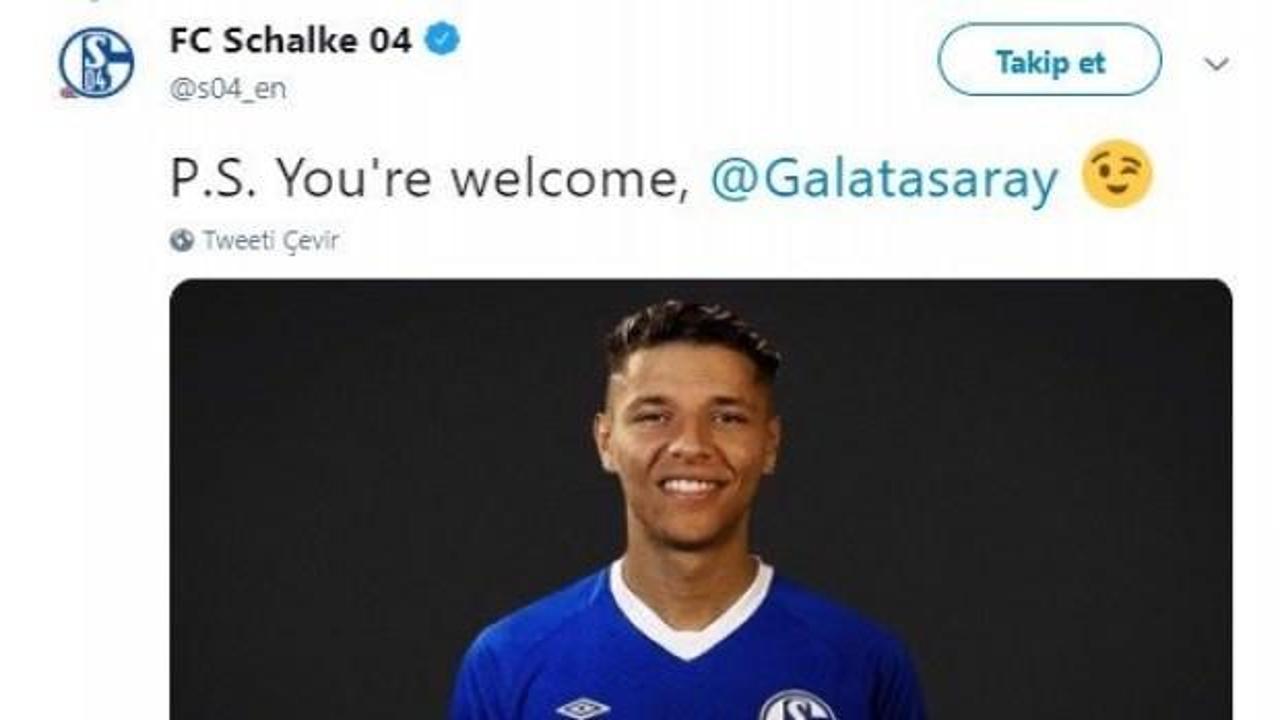 Schalke'den G.Saray'a mesaj! Tweet attılar