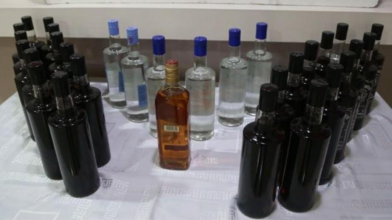 Binlerce şişe kaçak ve sahte içki ele geçirildi