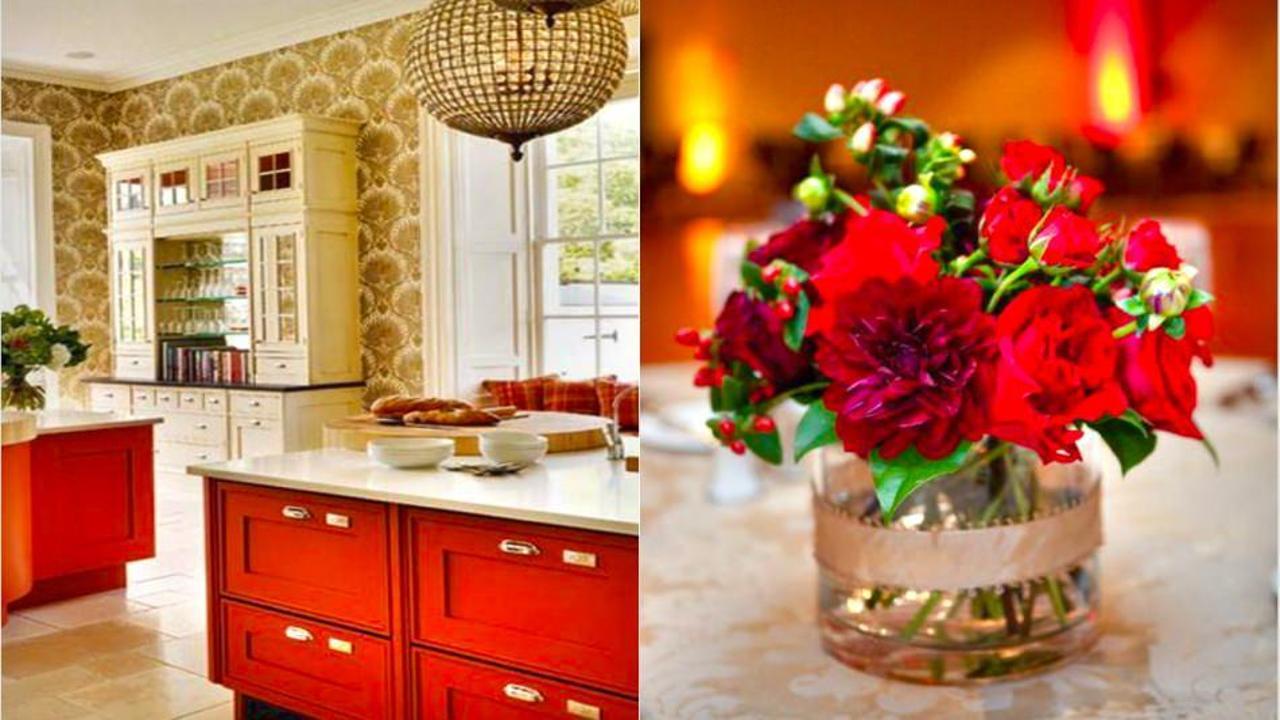 Dekorasyonda yeşil beyaz ve kırmızı kullanımı