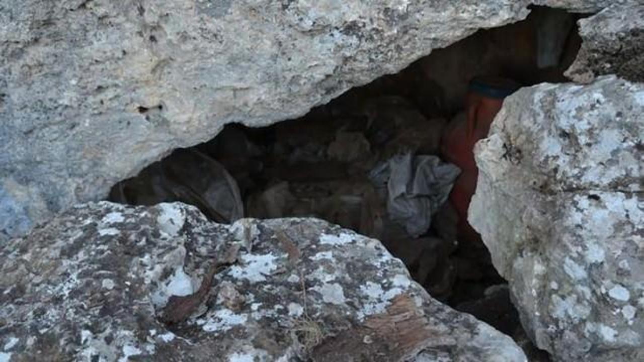 Kayalıklar arasına gizlenmiş patlayıcı bulundu