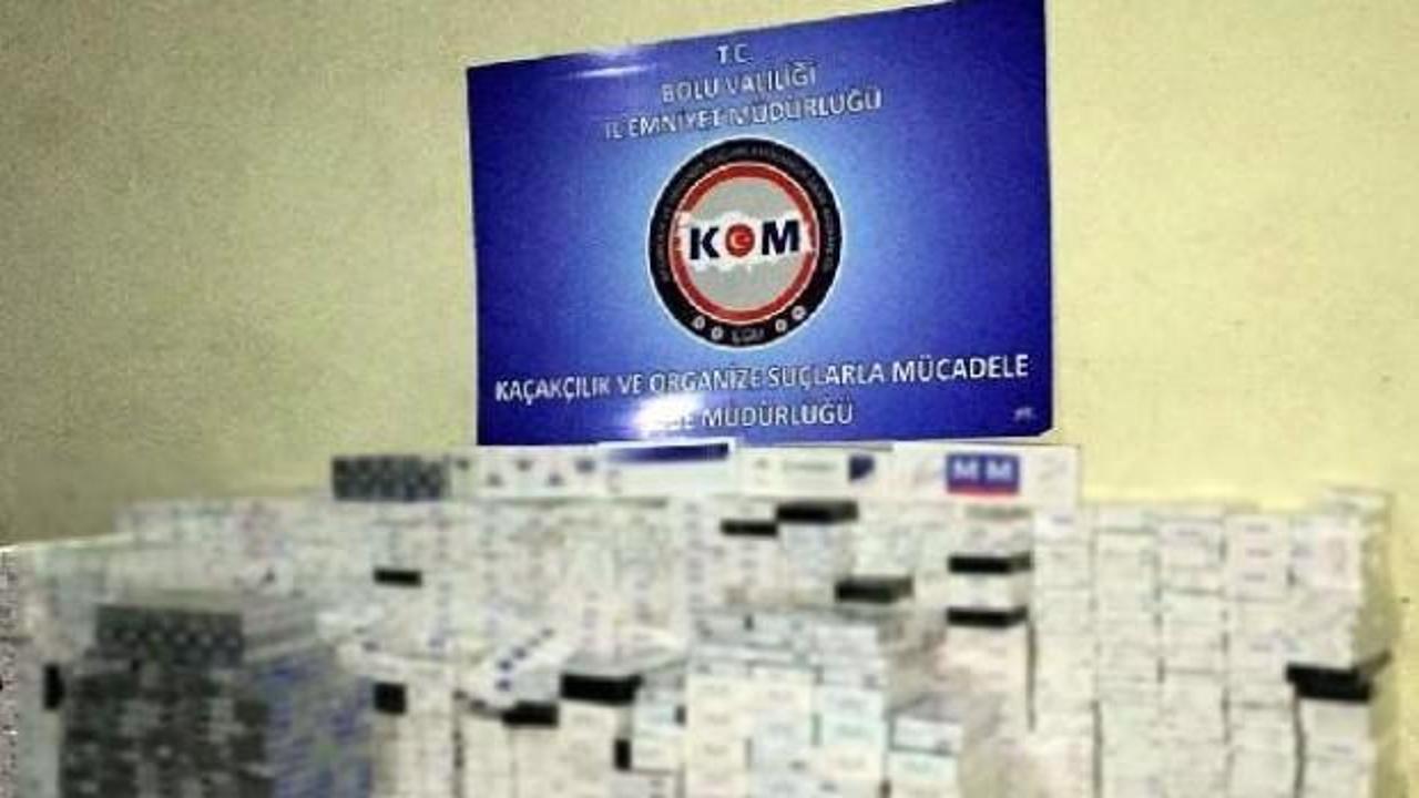 Bolu'da 8 bin 500 paket kaçak sigara ele geçirildi