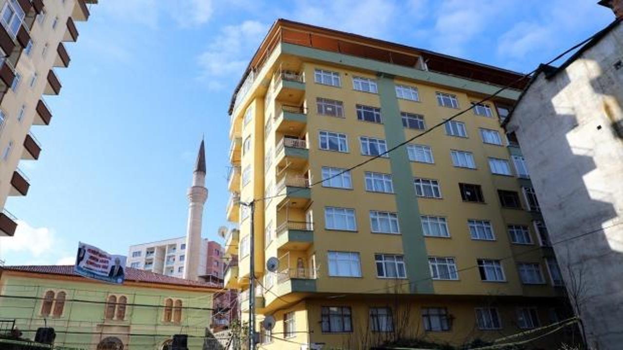 Rize'de tahliye edilen 8 katlı bina