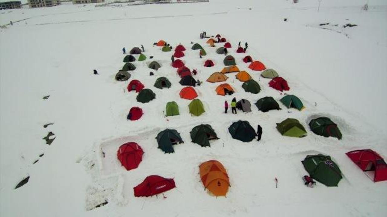 Dağcıların Muş'ta kış eğitimi kampı