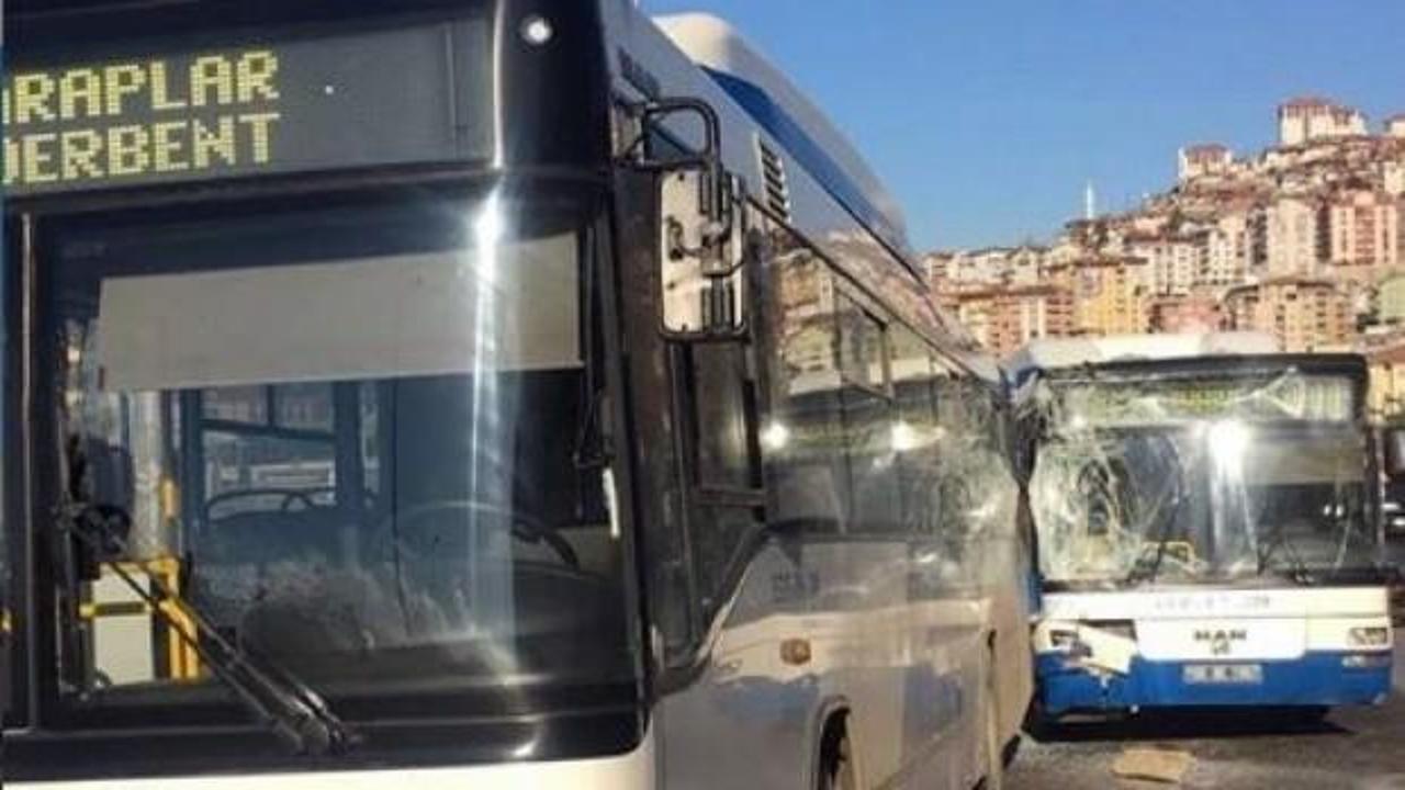 Başkent'te iki belediye otobüsü çarpıştı: 5 yaralı