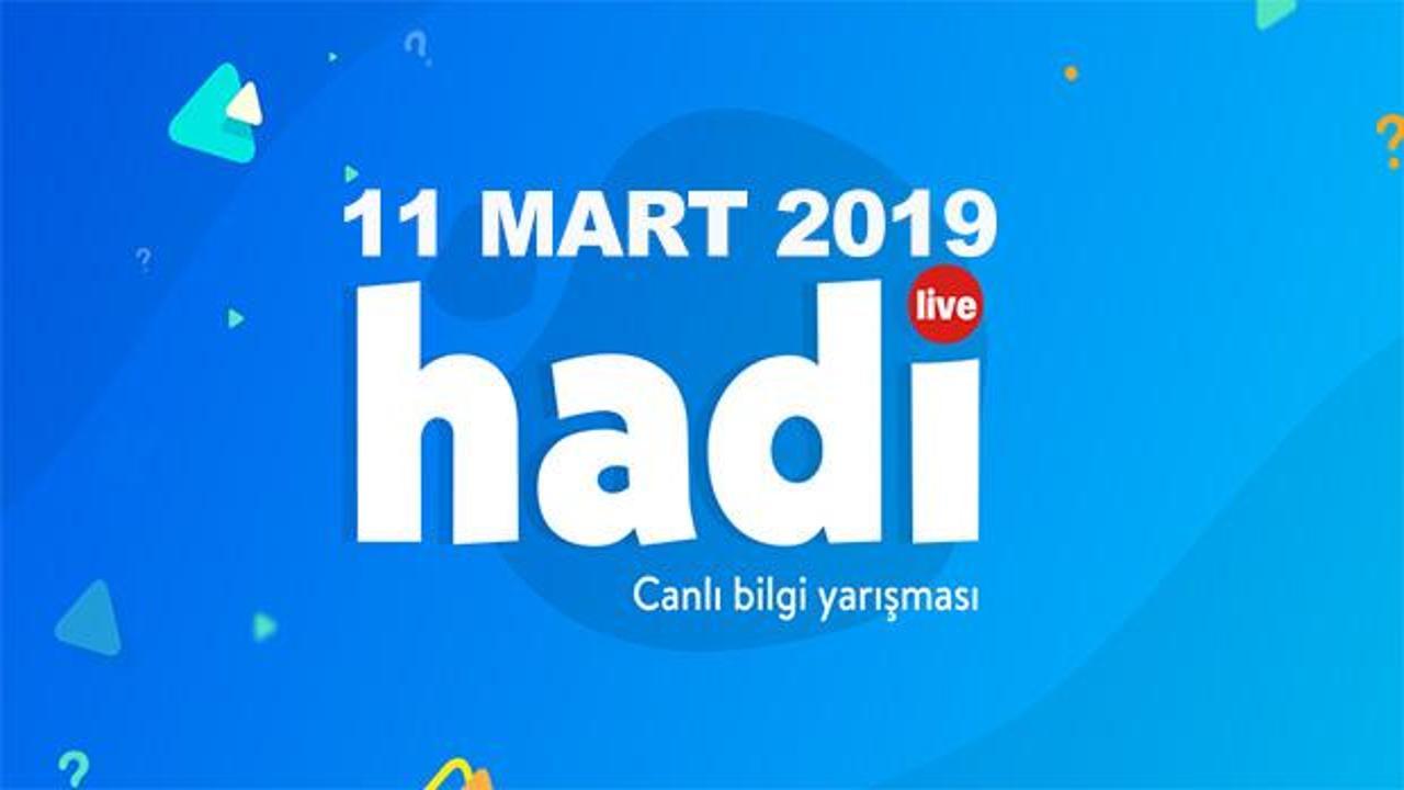 Hadi 11 Mart 2019 ipucu sorusu belli oldu! Hadi Pazartesi günü joker kodu...