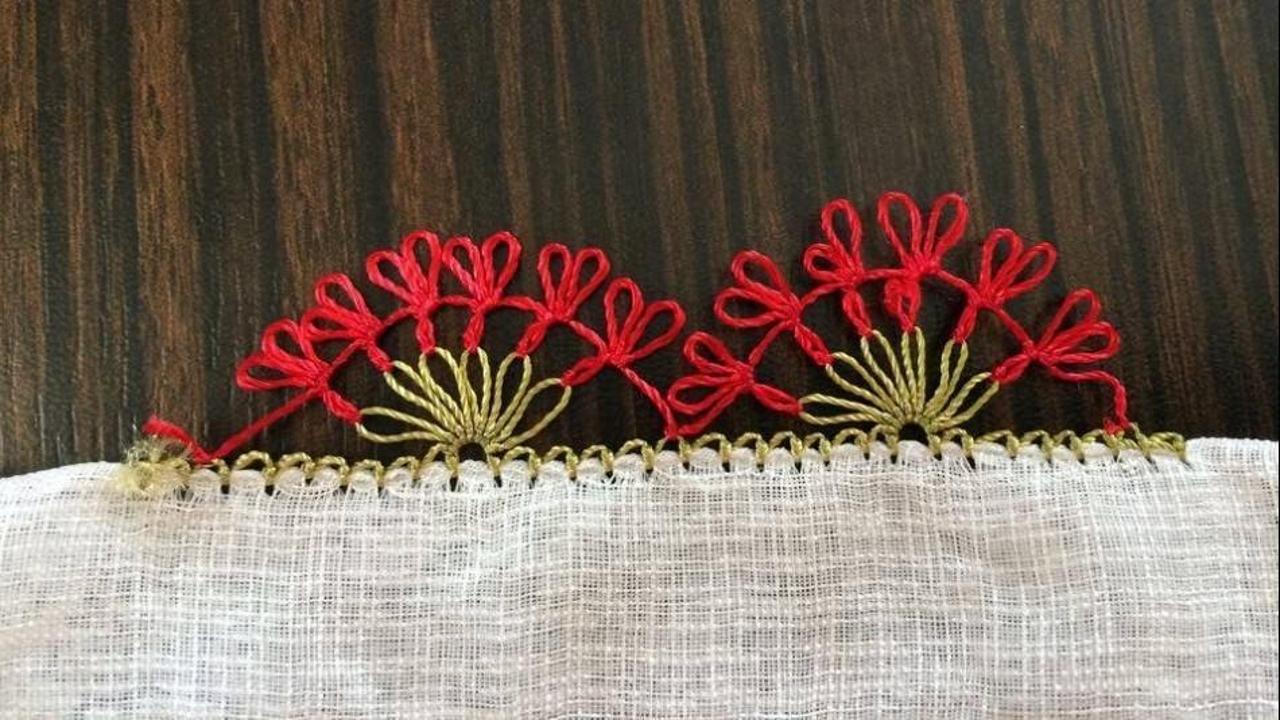 Maydanoz &ccedil;i&ccedil;eği iğne oyası ile nasıl yapılır?