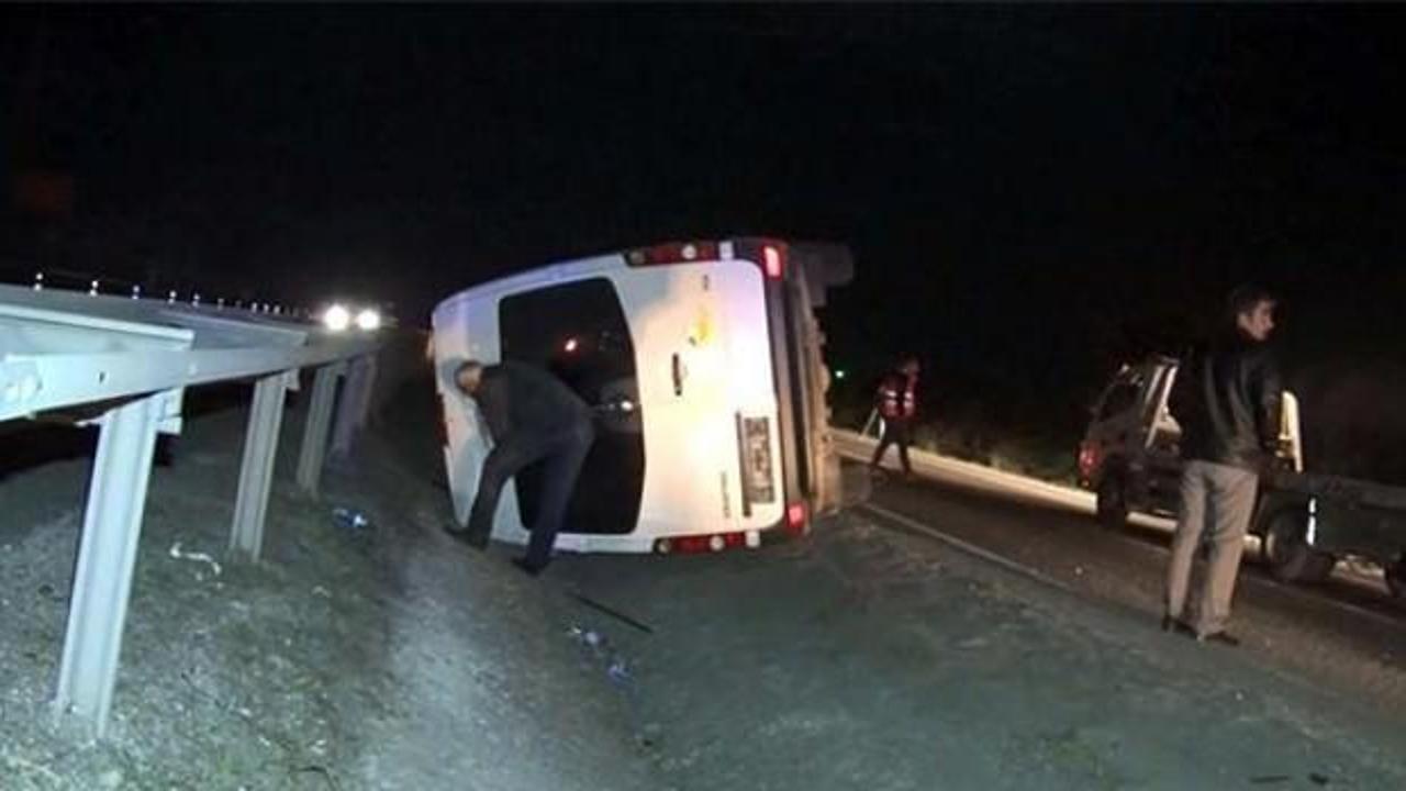 Ankara'da yolcu otobüsü devrildi: Yaralılar var