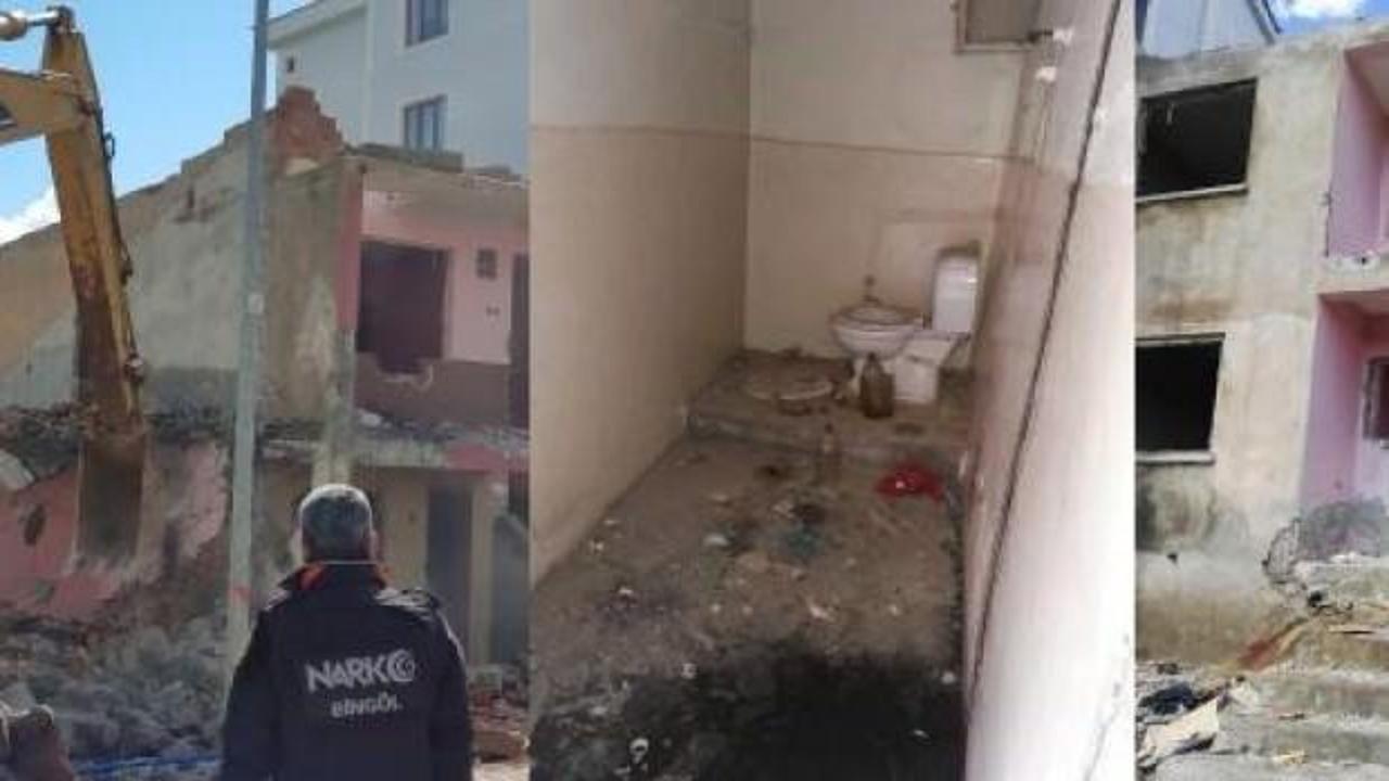 Bingöl'de uyuşturucu kullanılan metruk ev yıkıldı