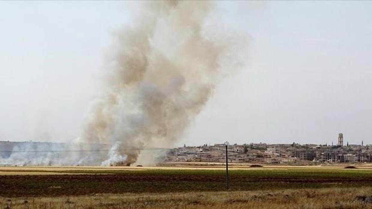 YPG/PKK'lılar Bab'daki sivillerin tarım arazilerini  yaktı