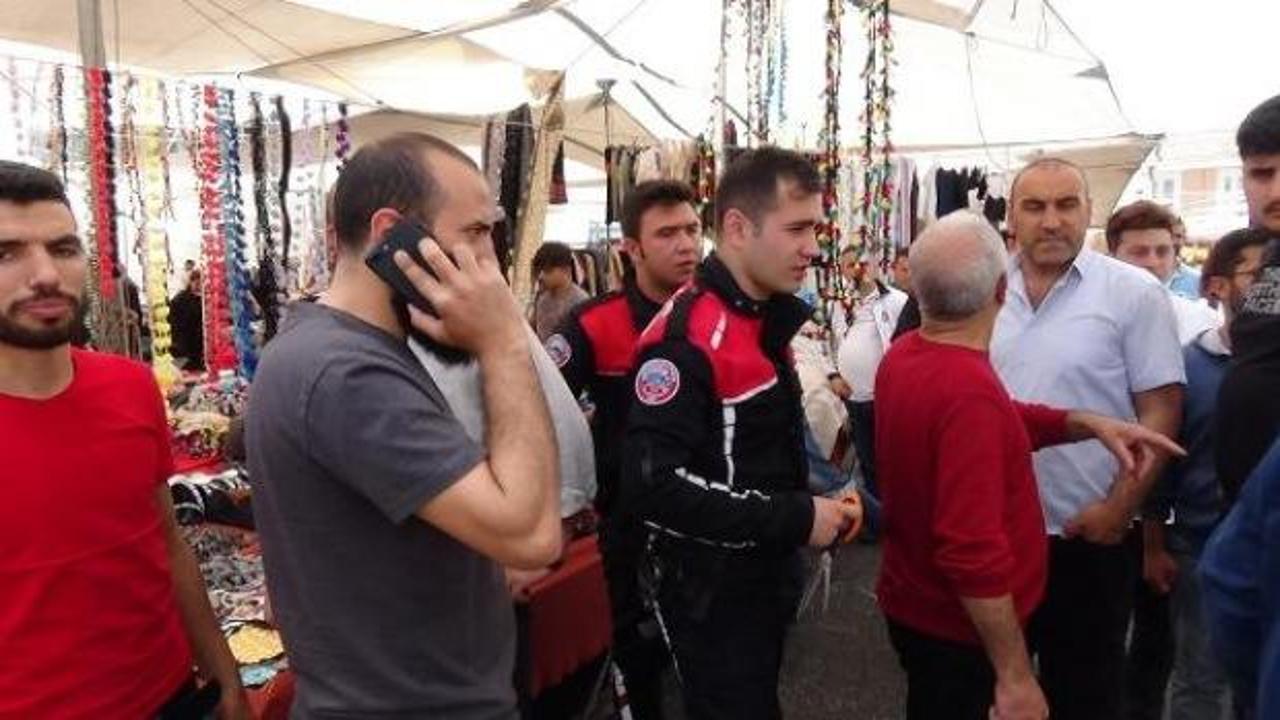 Kadıköy'de pazarcılar makasla birbirine girdi