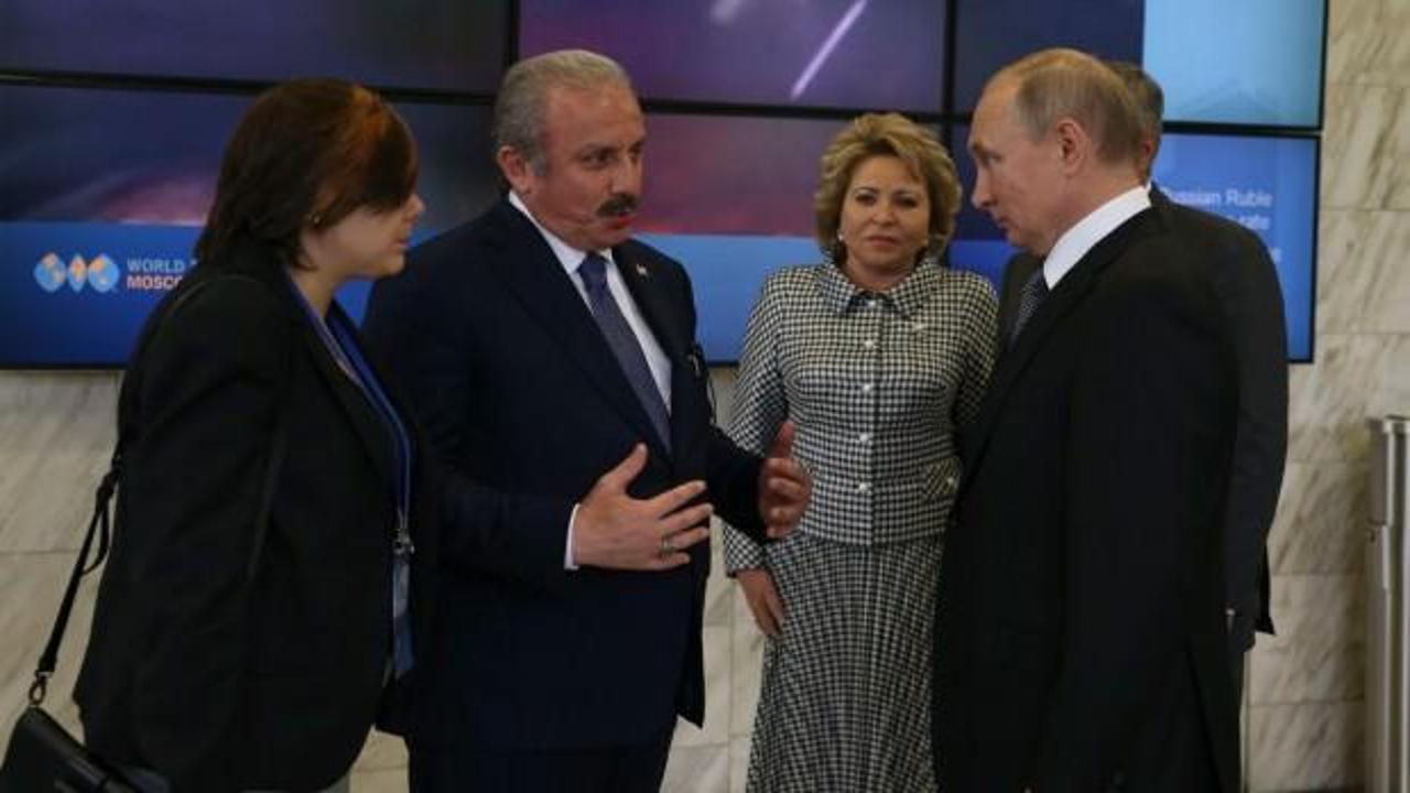 TBMM Başkanı Şentop, Rus lider Putin ile başbaşa görüştü