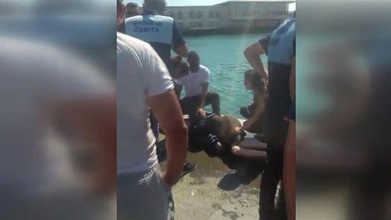 Kadıköy'de denize düşen kadın kurtarıldı