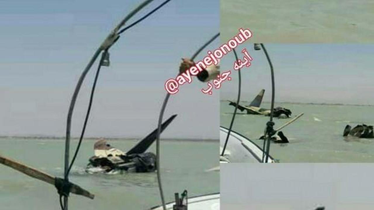 İlk görüntü geldi! İran'a ait savaş uçağı denize düştü