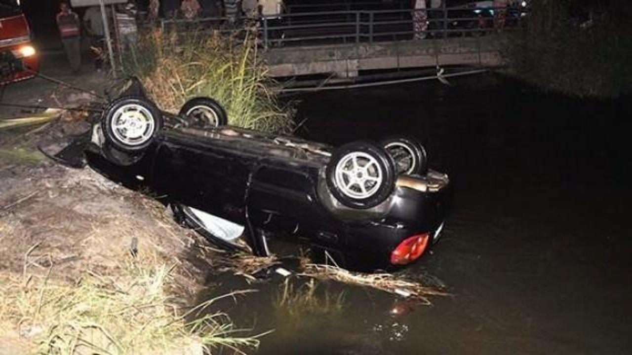 Otomobil sulama kanalına uçtu: 1 ölü, 1 yaralı