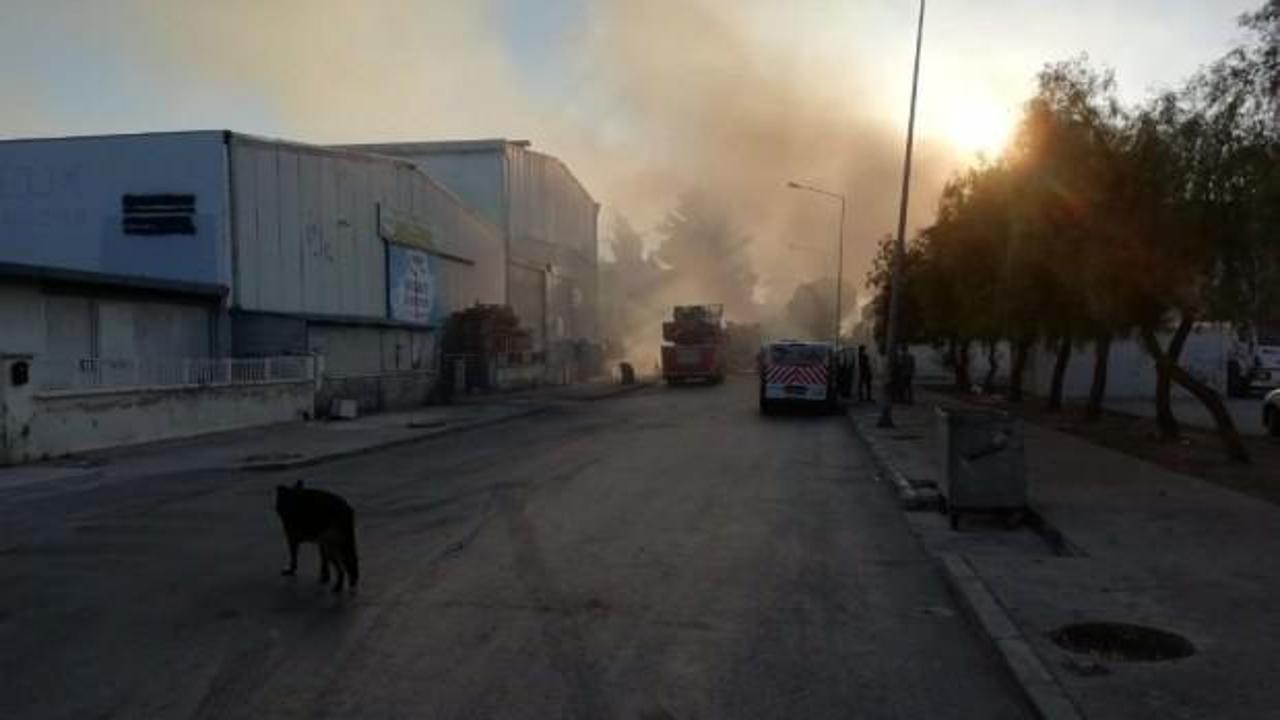 İzmir'de çıkan fabrika yangını söndürüldü