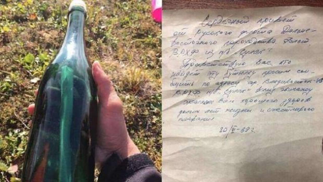 Bir şişede 50 yıl önce yazılmış mektup bulundu