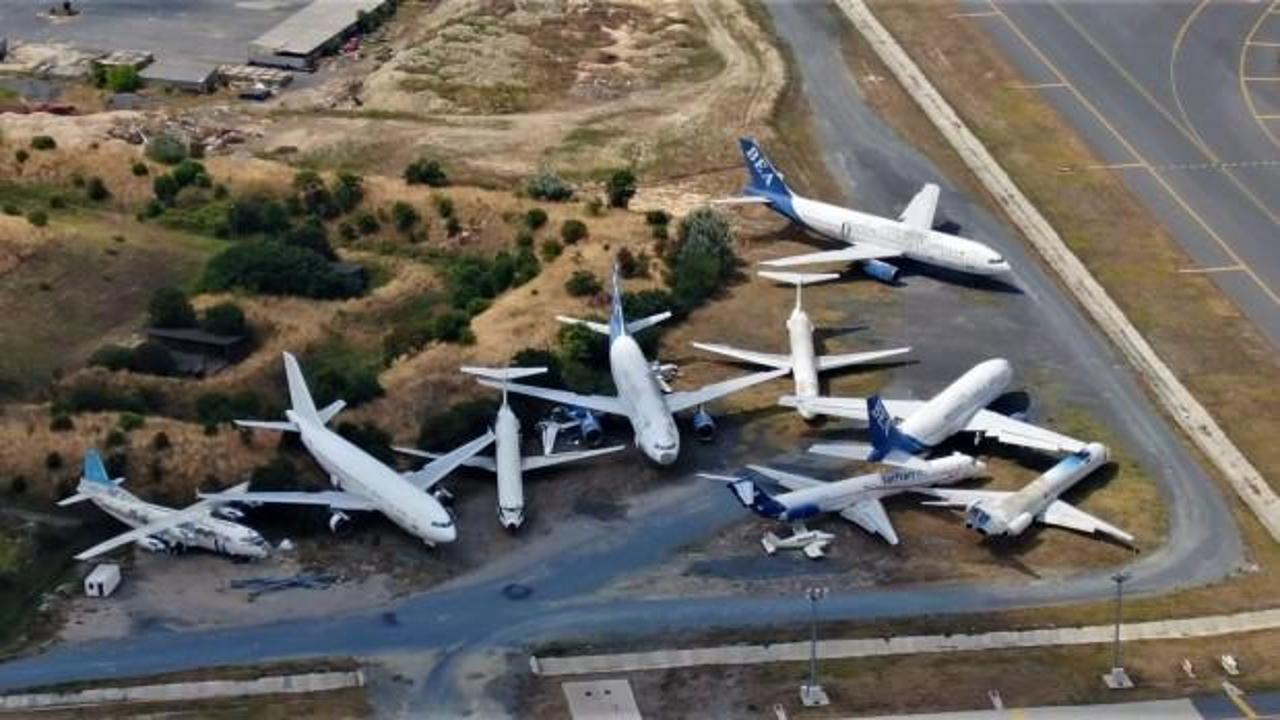 İstanbul’un uçak mezarlığı havadan görüntülendi