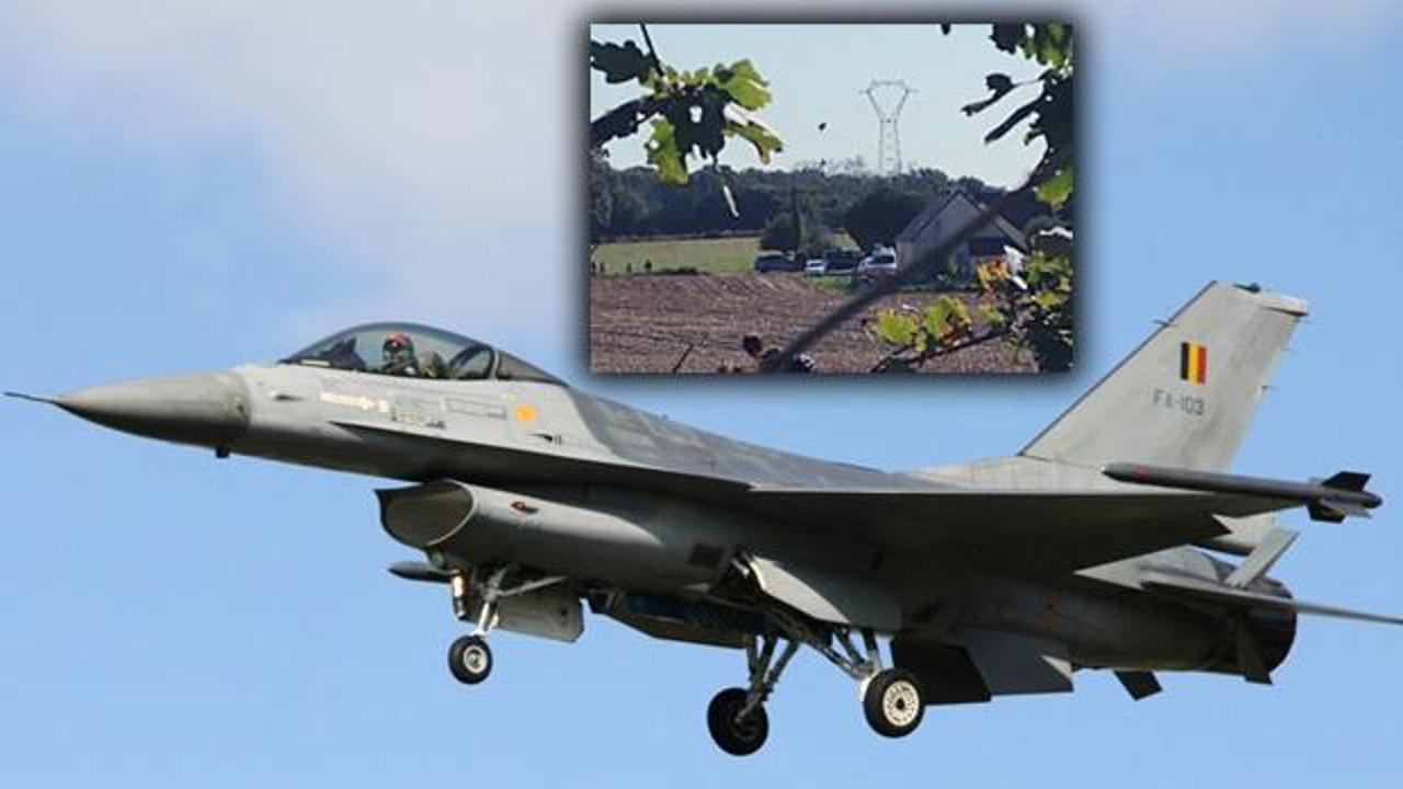 Belçika'ya ait F-16 jeti Fransız kasabasına düştü! İlk görüntüler
