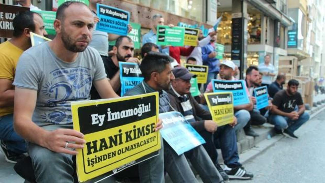 İBB'den çıkarılan işçiler CHP binası önünde oturma eylemi başlattı