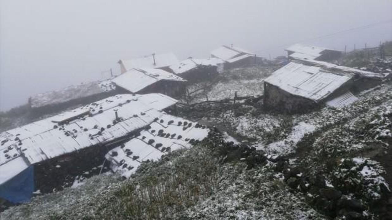 Rize'de mevsimin ilk karı yağdı
