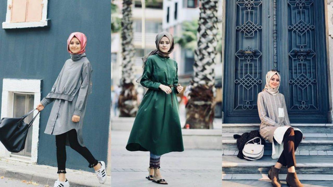 Ayb&uuml;ke Demirci'nin tarzı 2019 sonbahar tesett&uuml;r g&ouml;mlek modellerinde