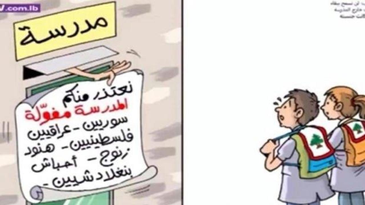 Lübnan'da yayınlanan ırkçı karikatüre tepkiler büyüyor!