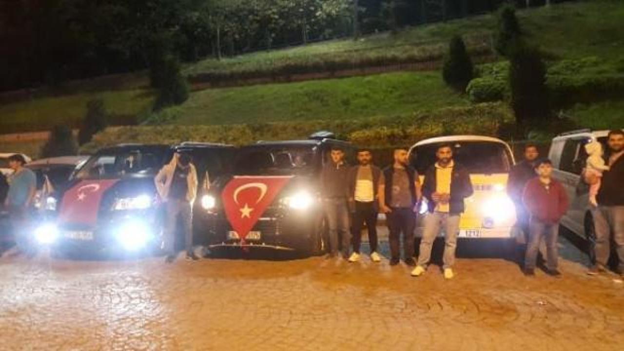 Kağıthane'de Barış Pınarı Harekatına konvoylu destek