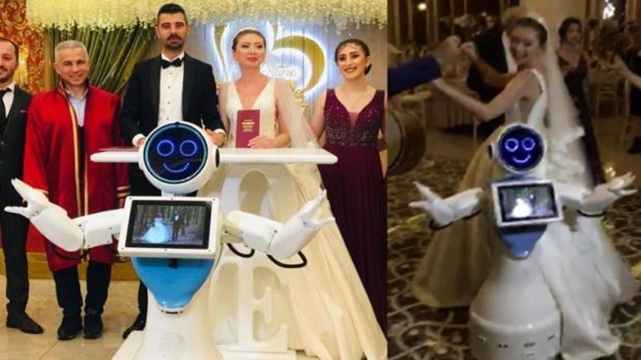 Konyalı robot, nikah şahidi oldu düğünde göbek attı
