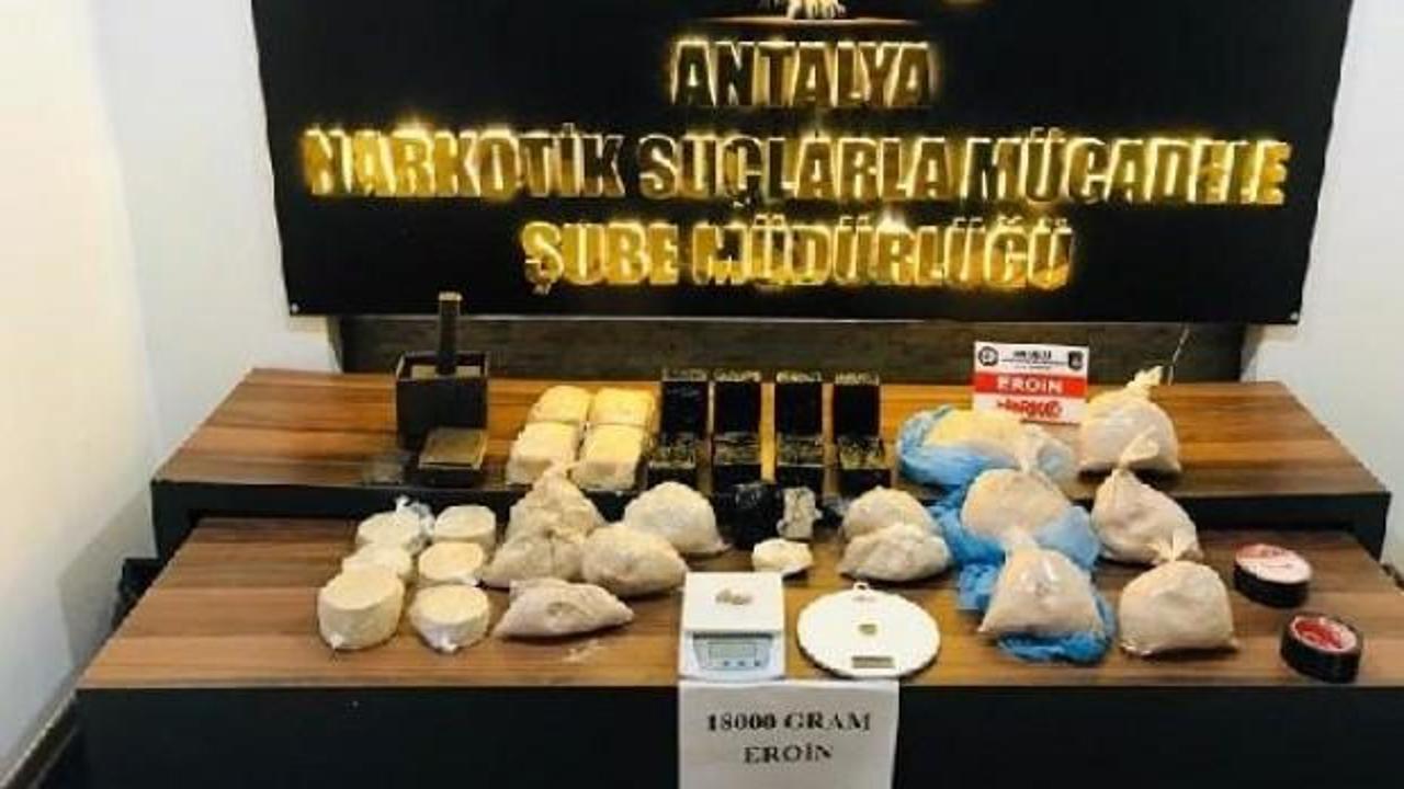 Antalya'da 18 kilo eroin geçirildi, 2 kişi tutuklandı