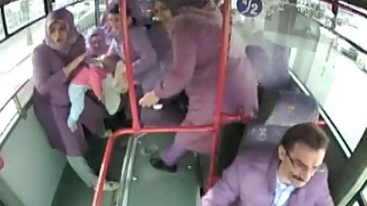 Halk otobüsü şoförü bebeğin hayatını kurtardı 