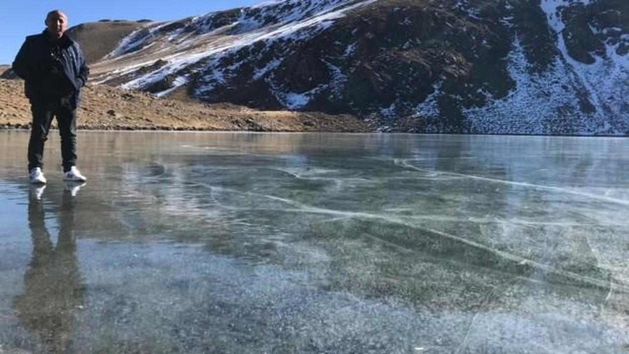 Şırnak'ta göller buz tuttu