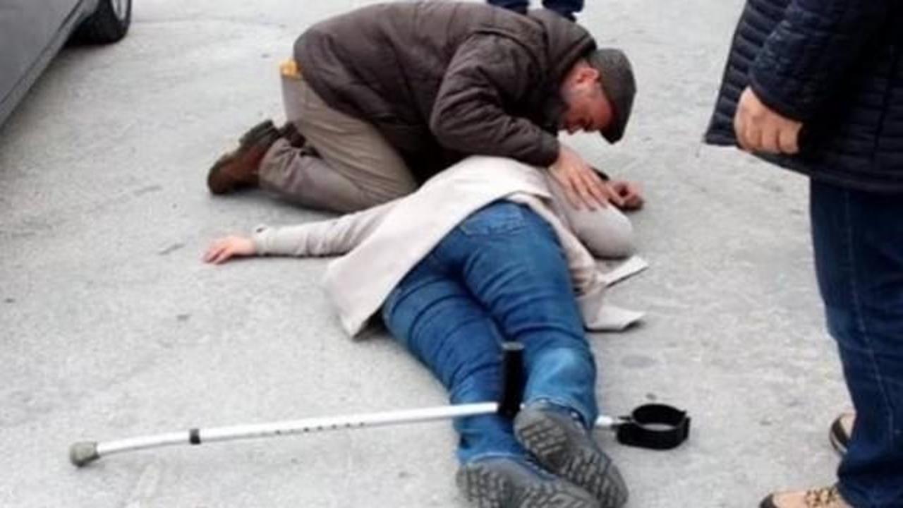 Eşini yolun ortasında bu halde buldu!