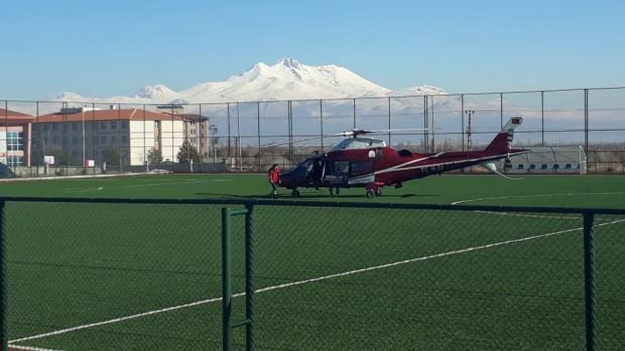 Helikopter ambulans açık kalp ameliyatı geçiren vatandaş için havalandı