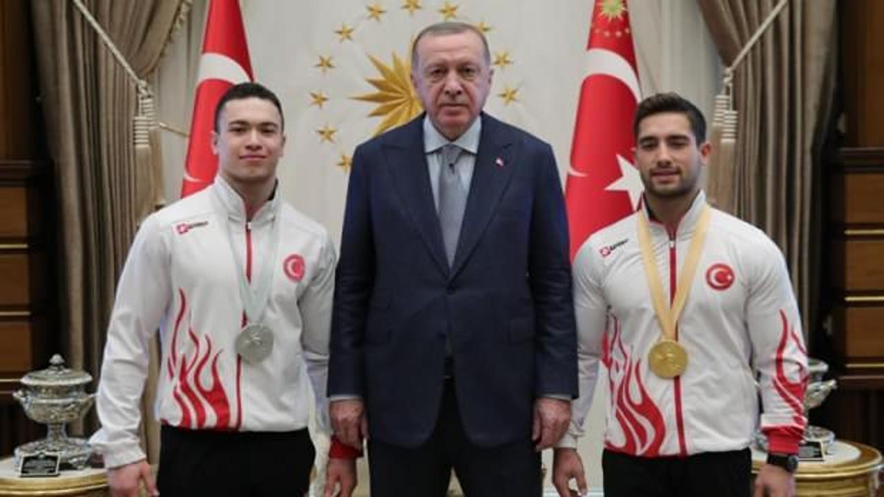 Cumhurbaşkanı Erdoğan, milli cimnastikçileri kabul etti