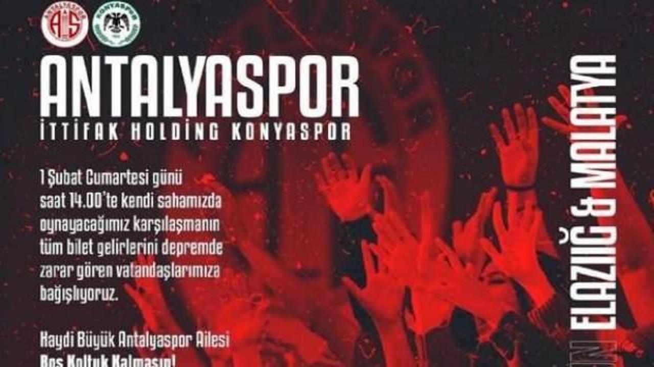 Antalyaspor, Konyaspor maçı gelirlerini bağışlayacak