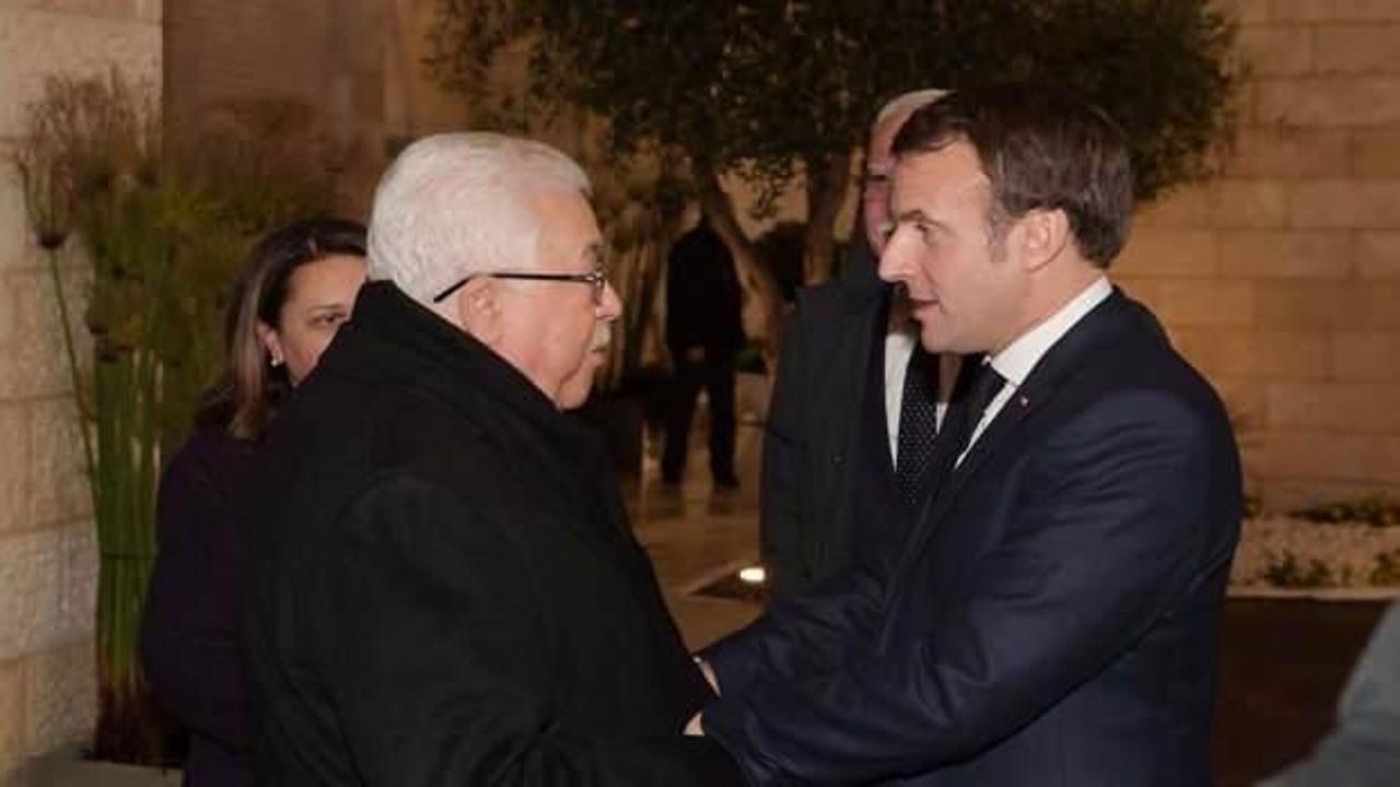 Macron, Filistin Devlet Başkanı Abbas ile görüştü