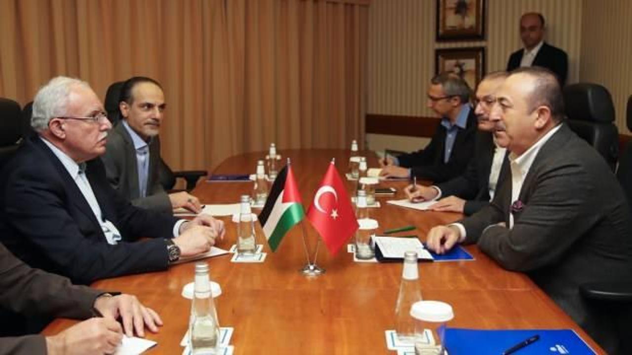 Bakan Çavuşoğlu Filistinli mevkidaşı Riyad el-Maliki ile görüştü