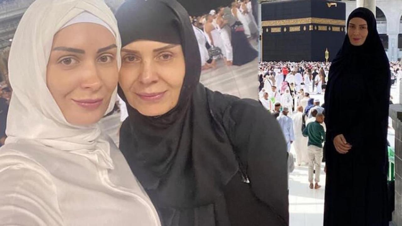 Manken Irmak Atuk annesi Sevim Atuk'la beraber Umre'ye gitti!