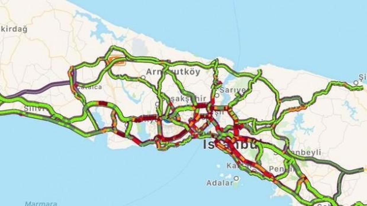 İstanbul'da trafik yoğunluğu yüzde 72'lere dayandı