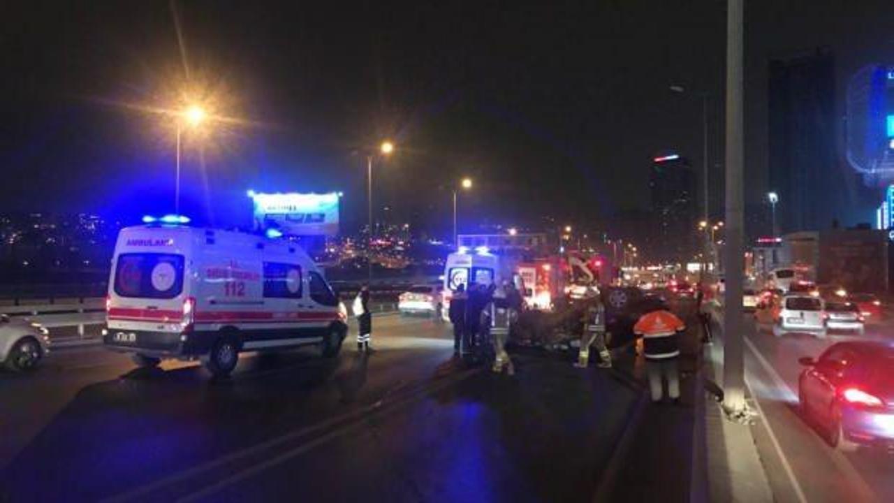 Esenyurt'ta takla atan otomobilin sürücüsü yaralandı