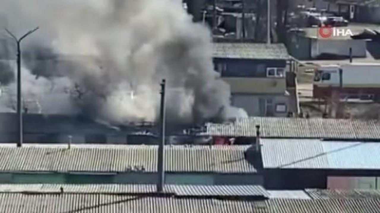 Kiev'deki garaj kooperatifinde yangın