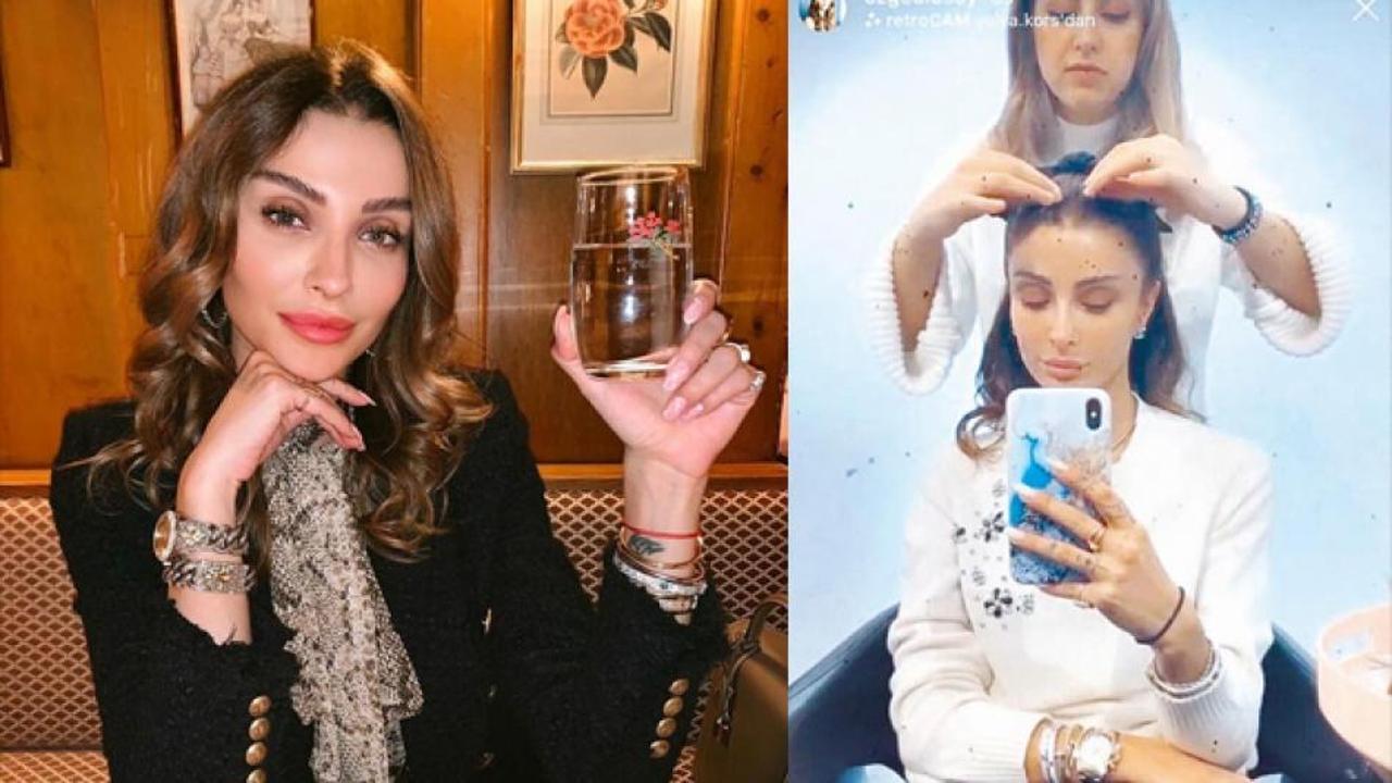 &Uuml;nl&uuml; manken &Ouml;zge Ulusoy &uuml;zerinde servet taşıyor! 