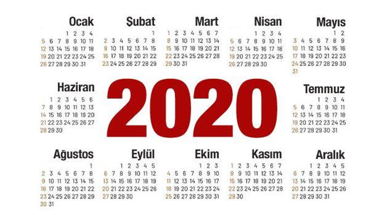 2020 hangi günler resmi tatil: Ramazan ve Kurban Bayramı başlama tarihleri...