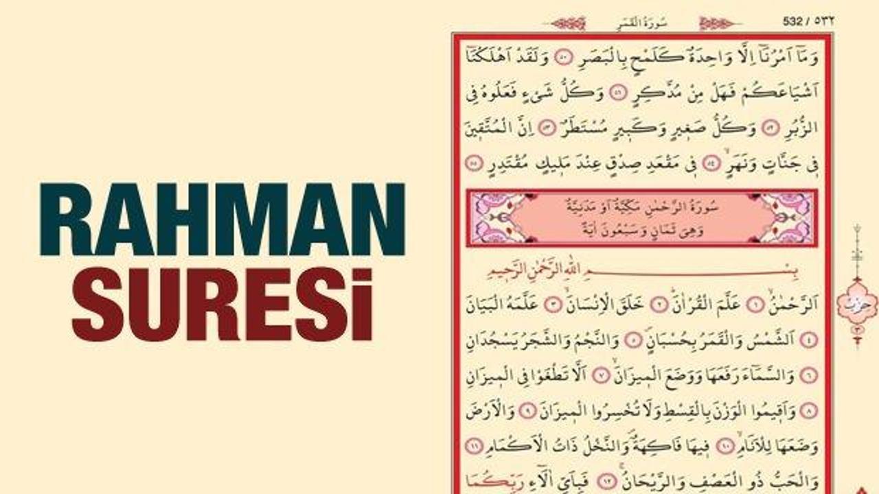 Rahman Suresi Arapça ve Türkçe okunuşu | Rahman suresi faziletleri...