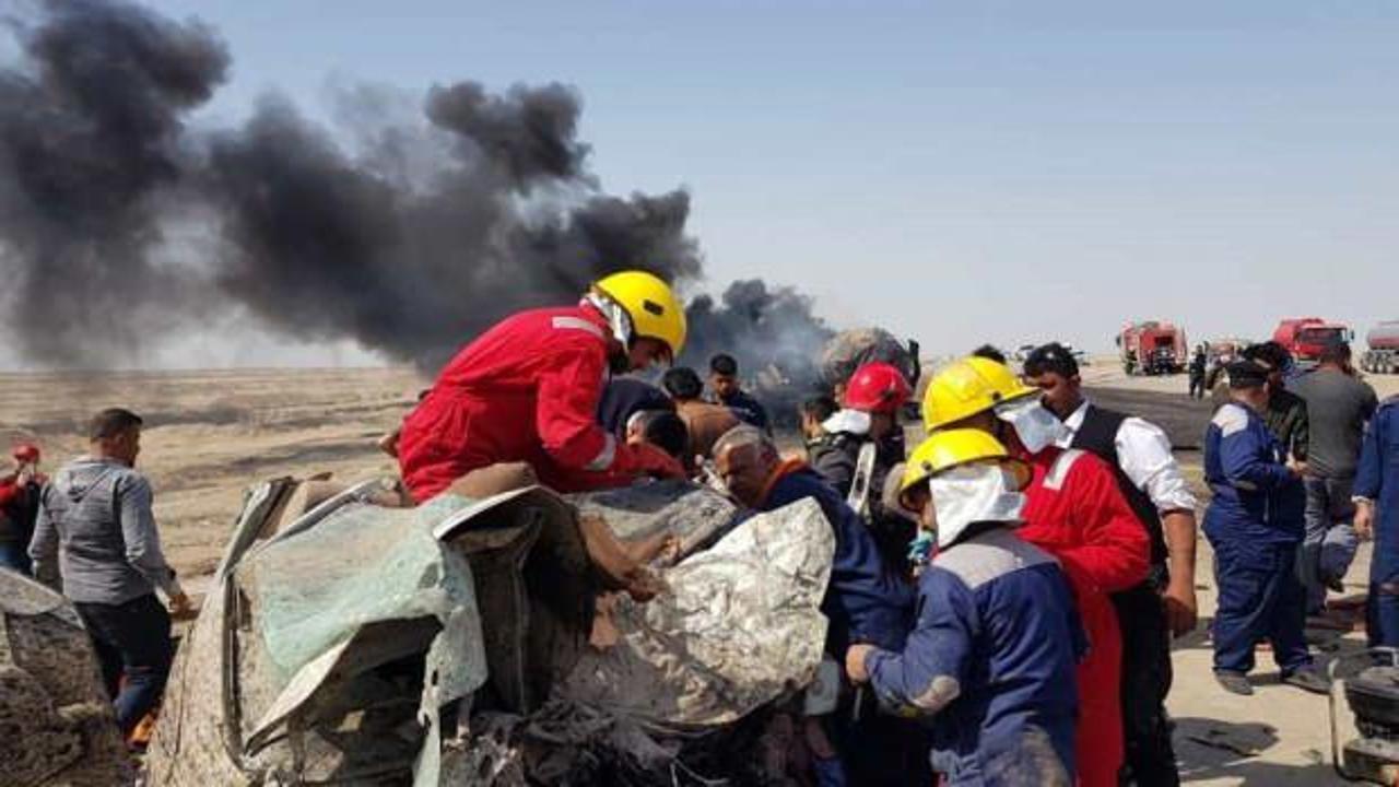 Irak'ta yakıt tankları yolcu otobüsüyle çarpıştı: 13 ölü