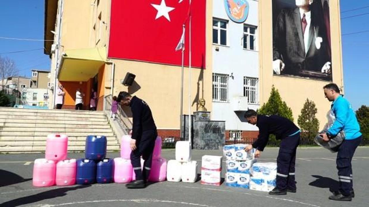 Kağıthane'deki tüm okullara temizlik ürünleri dağıtıldı