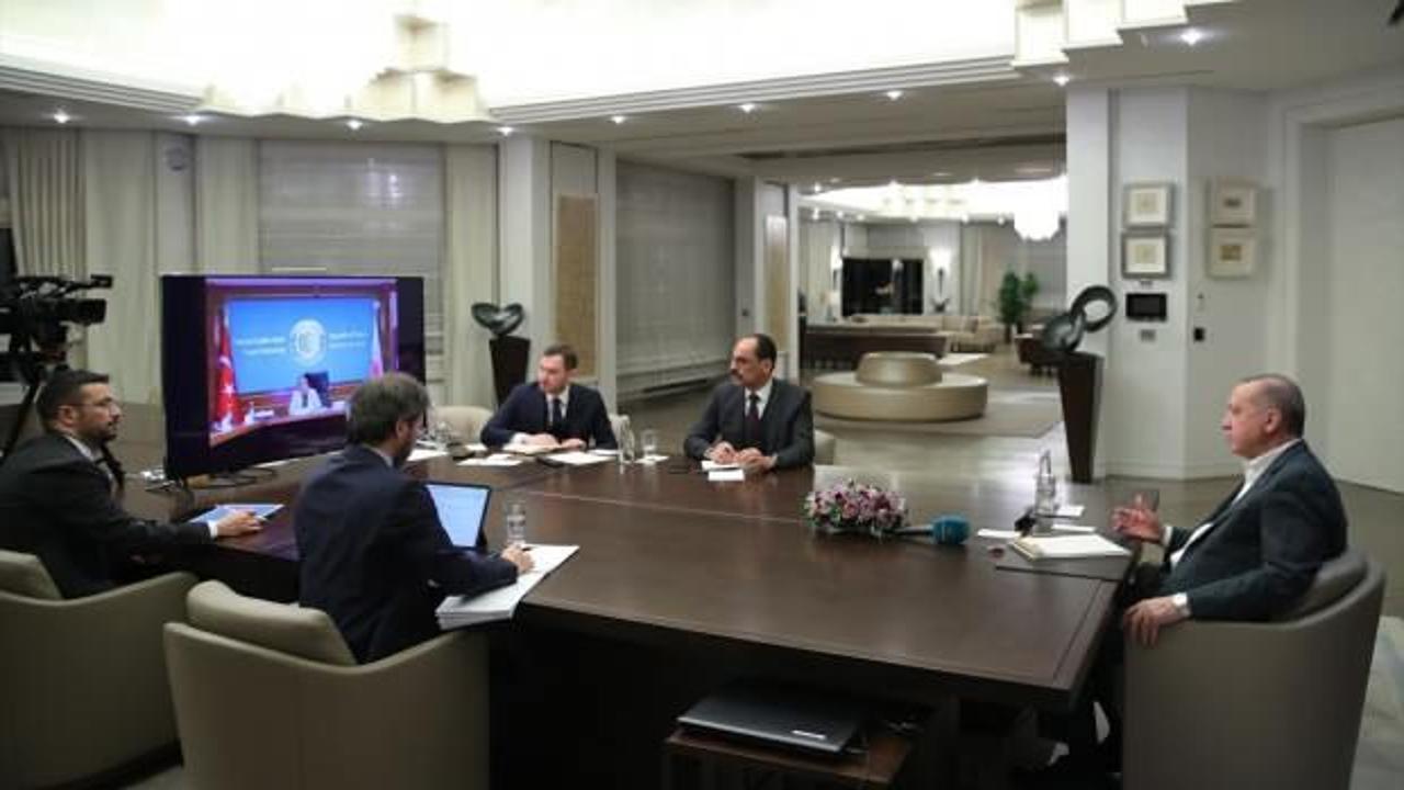Erdoğan kabine üyeleriyle video konferans yöntemiyle görüştü