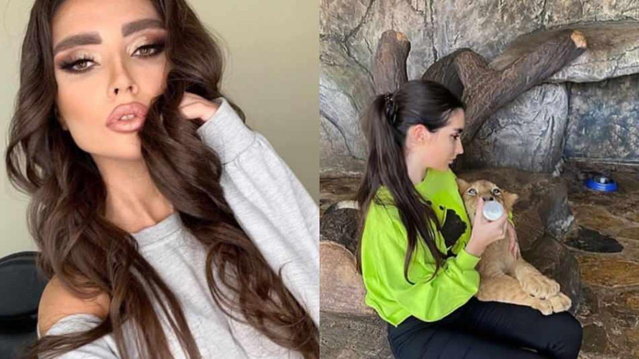 İranlı manken Qazal Yadegari'nin evinde piton ve yavru aslan  bulundu! Manken g&ouml;zaltına alındı